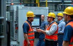 Technicians onboarding new machinery for client