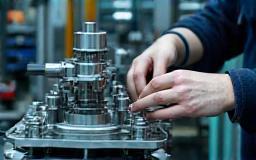 Machinery components being assembled